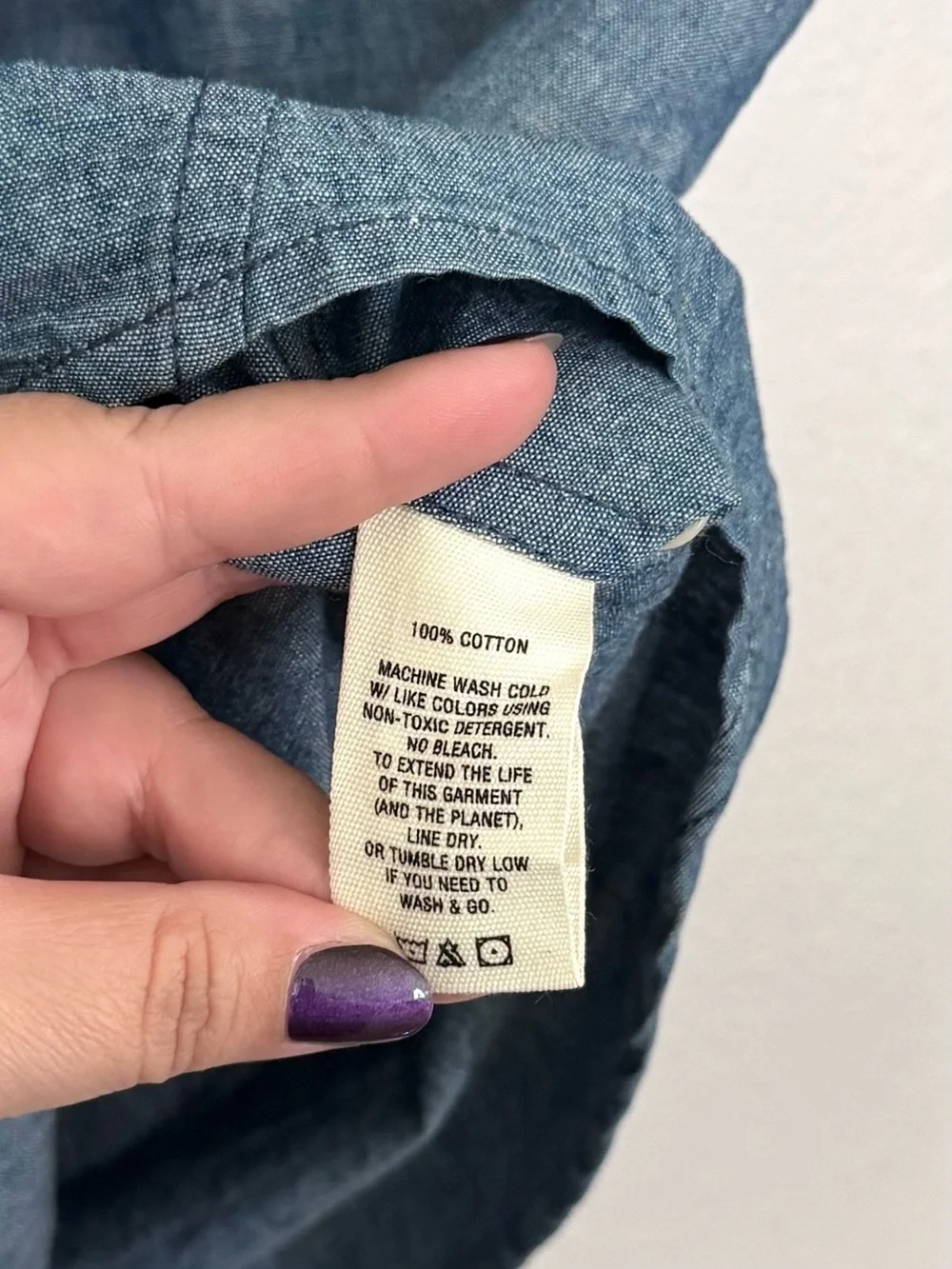 ALEX MILL Julia Denim Chambray Button Down Cotton Mini Shirt Dress Size Small